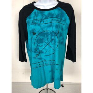 Aeropostale Top Women Size M Black Blue T shirt Pacific Coast California